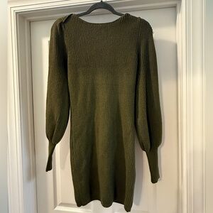 Vici Olive Ribbed Knit Top